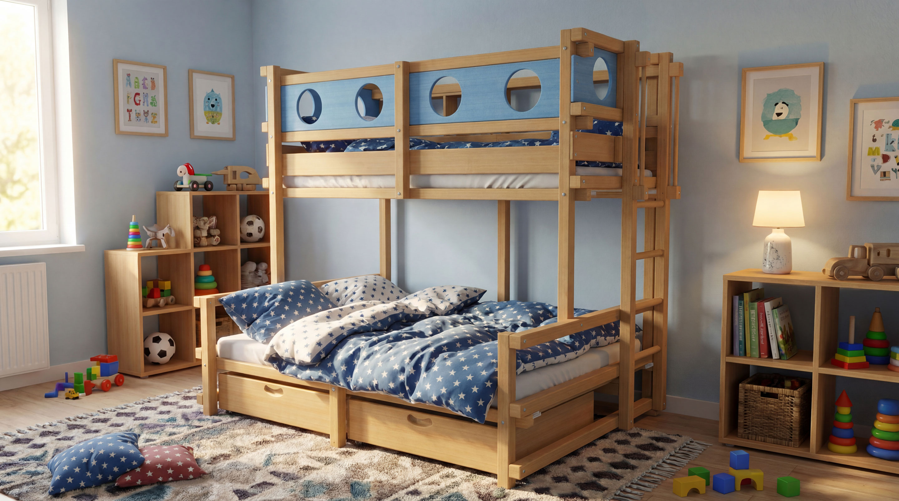 Etagenbett-unten-breit – das besondere Kinderbett