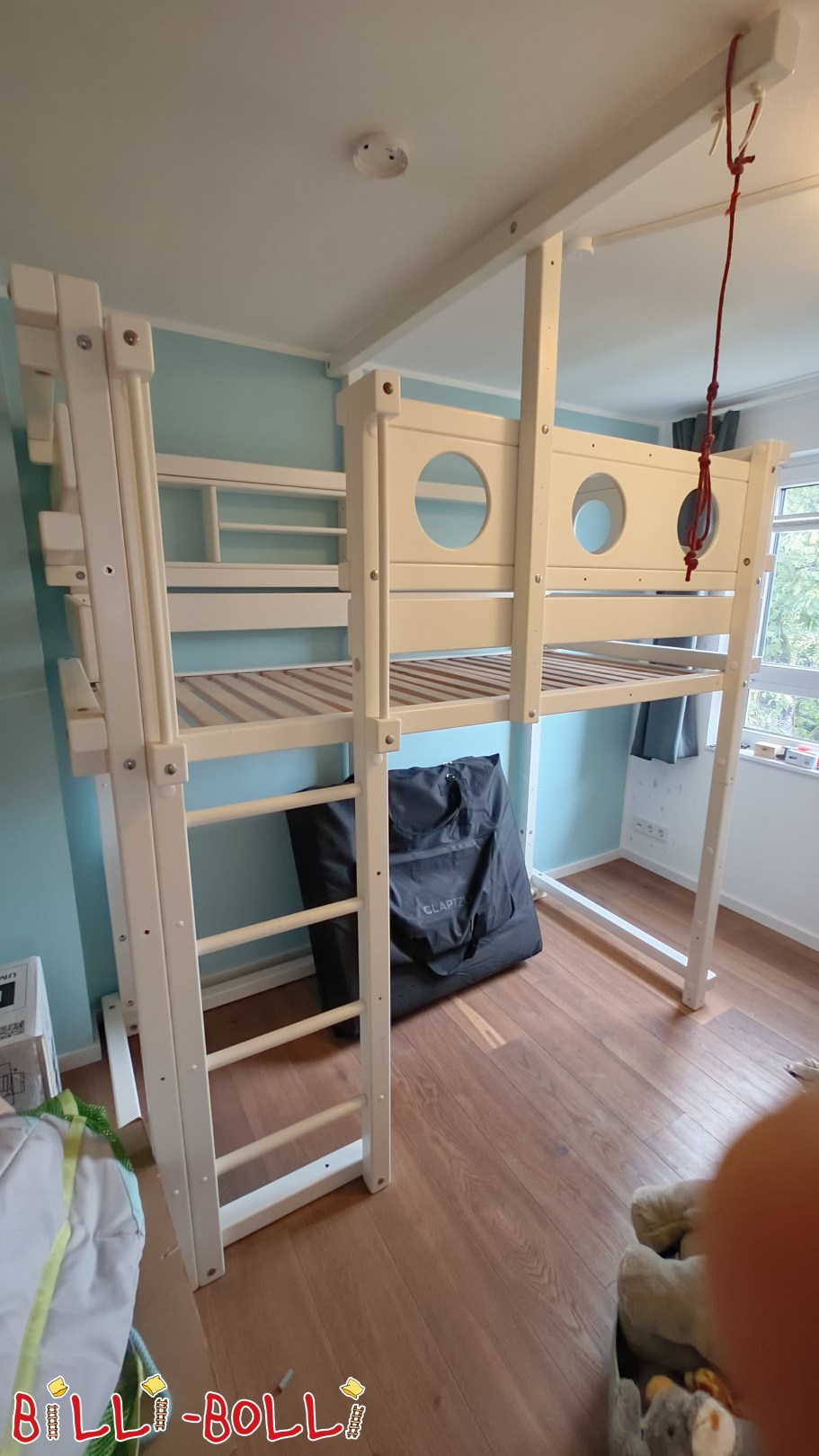 Inserat 5777: Mitw. Hochbett mit Bullaugebrettern + Regal Buche weiß lackiert Mitw. Hochbett mit Bullaugebrettern + Regal Buche weiß lackiert (Kategorie: Hochbett mitwachsend gebraucht)